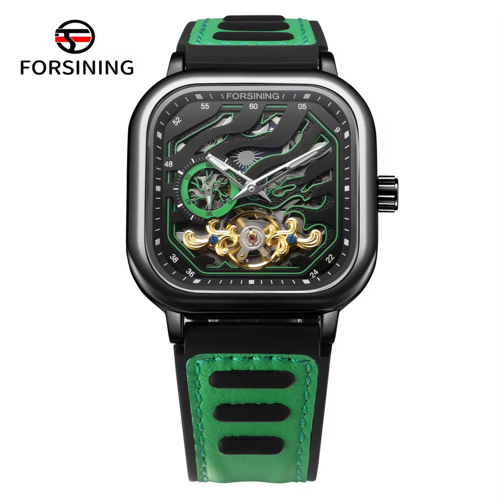 Montre Forsining Automatique – Édition Flamme Noire & Or